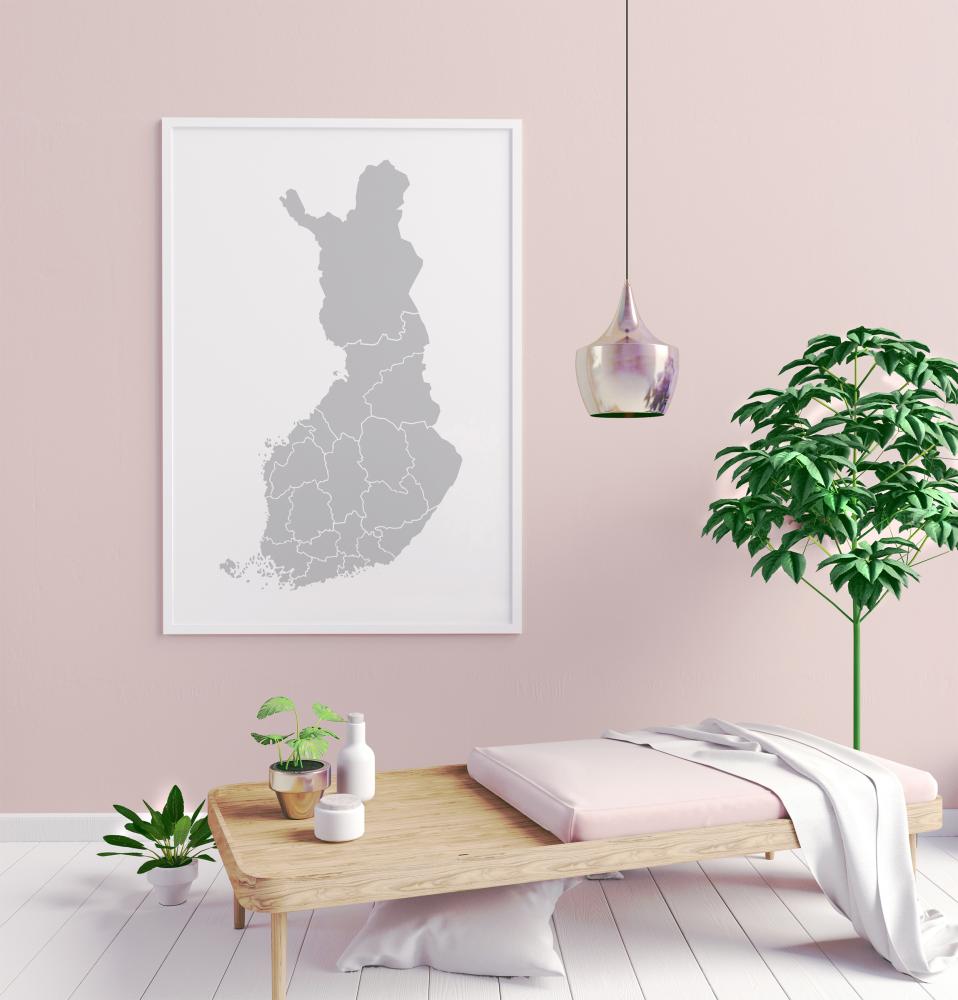 Mappa - Finland - Grigio Poster