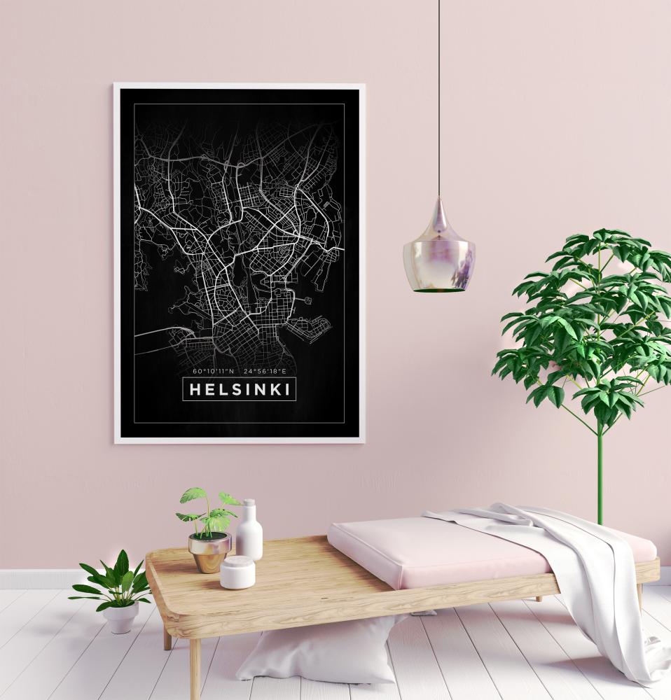 Mappa - Helsinki - Nero Poster