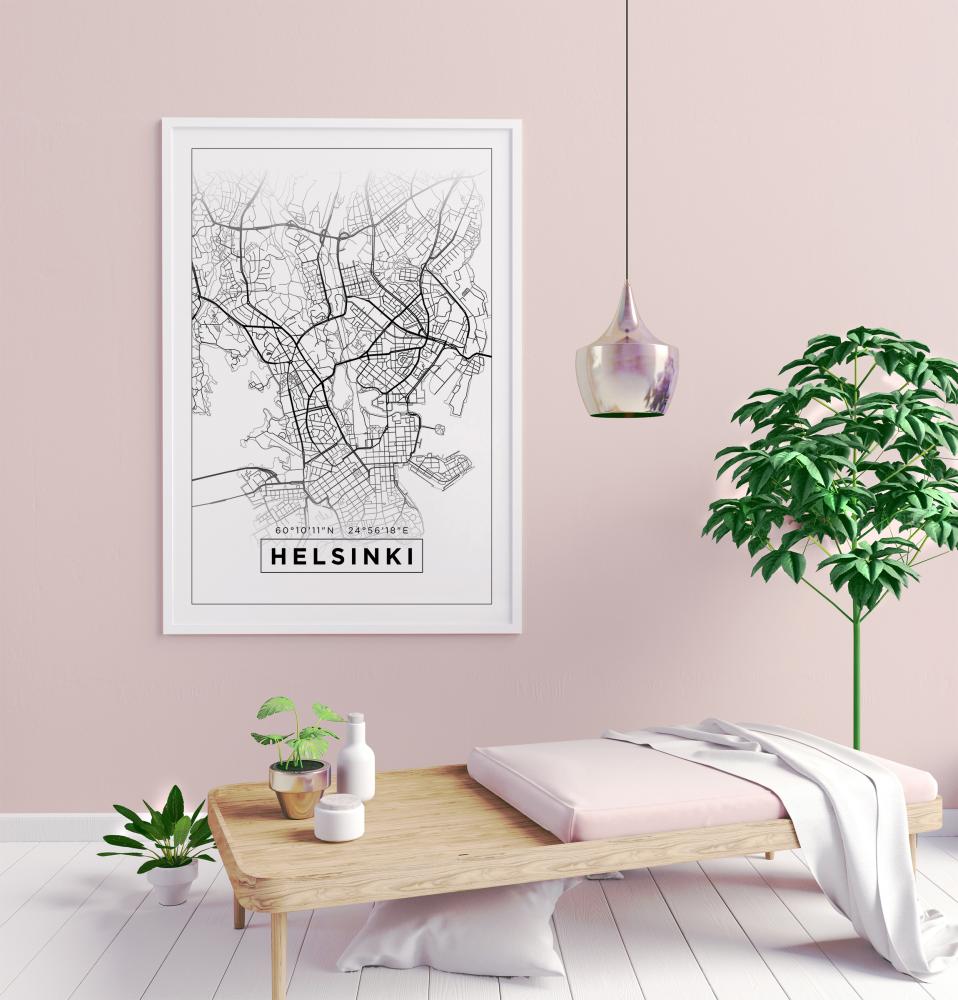 Mappa - Helsinki - Bianco Poster