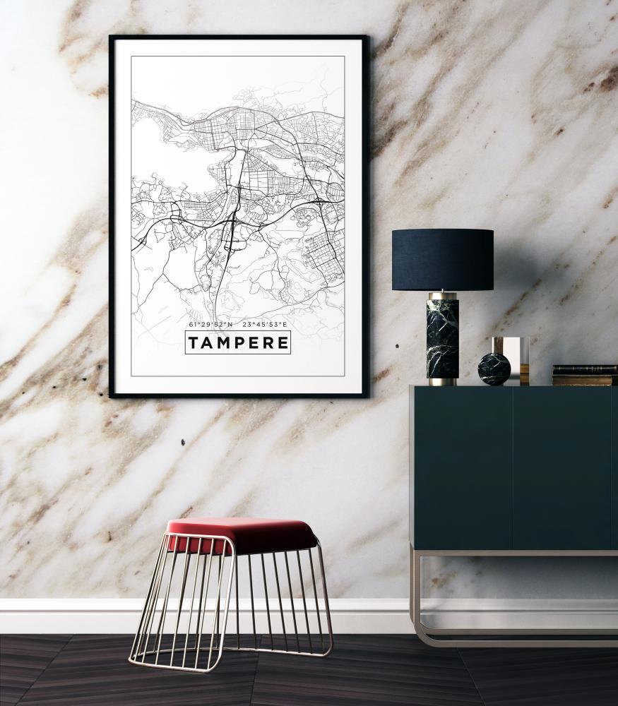 Mappa - Tampere - Poster bianco