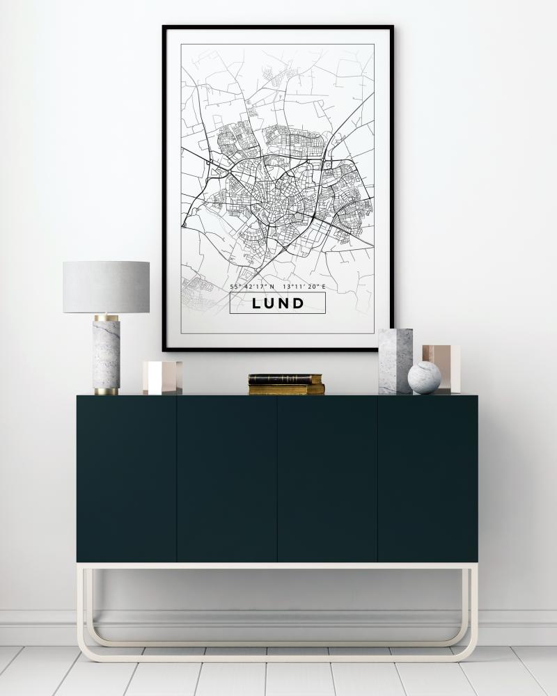 Mappa - Lund - Poster bianco