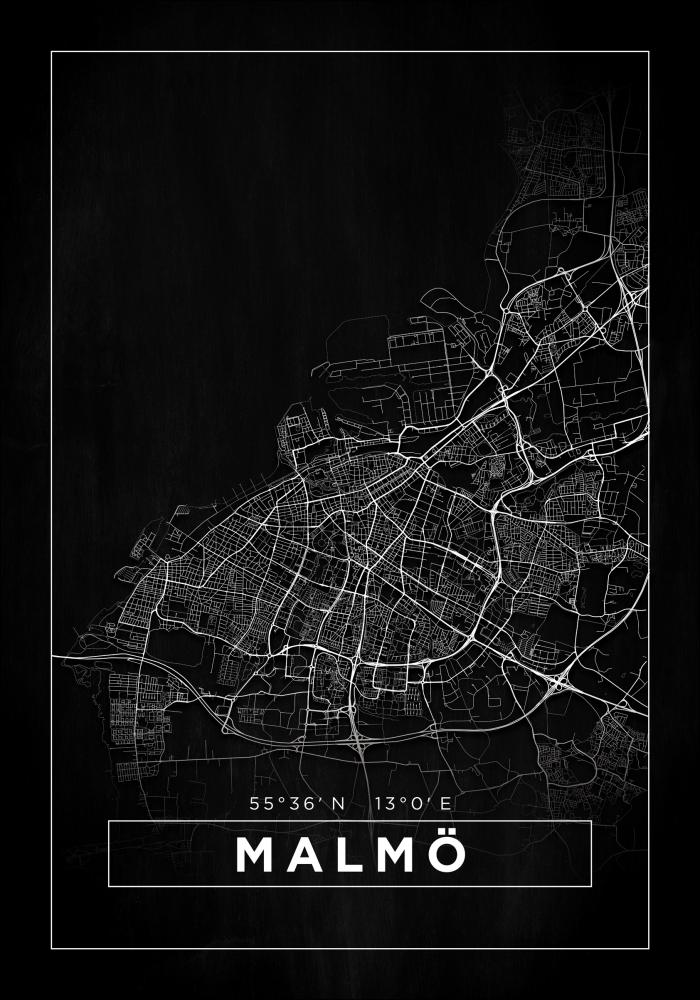 Mappa - Malmö - Nero Poster