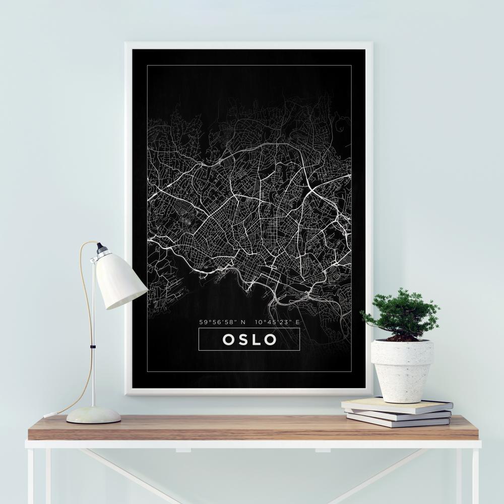 Mappa - Oslo - Nero Poster