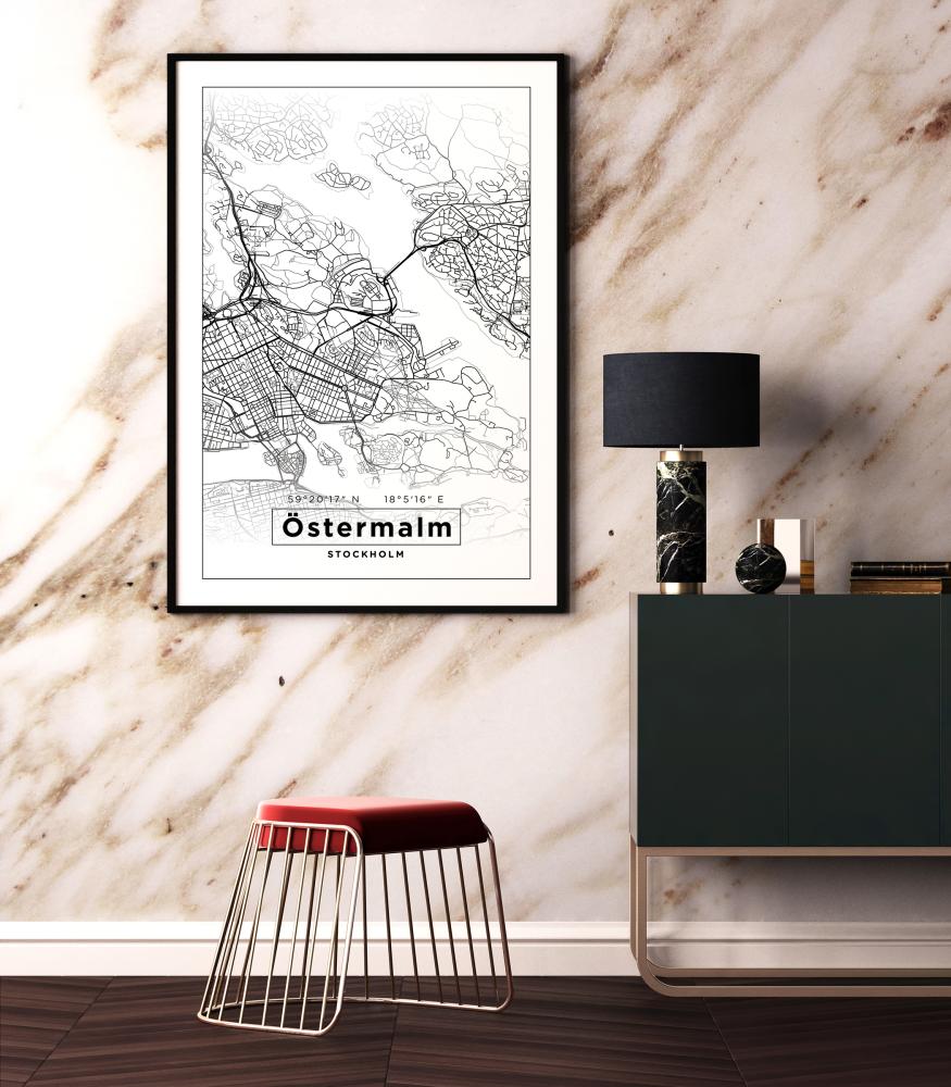 Mappa - Östermalm - Poster bianco