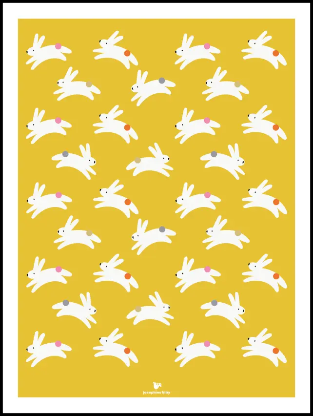 Rabbit - yellow Poster