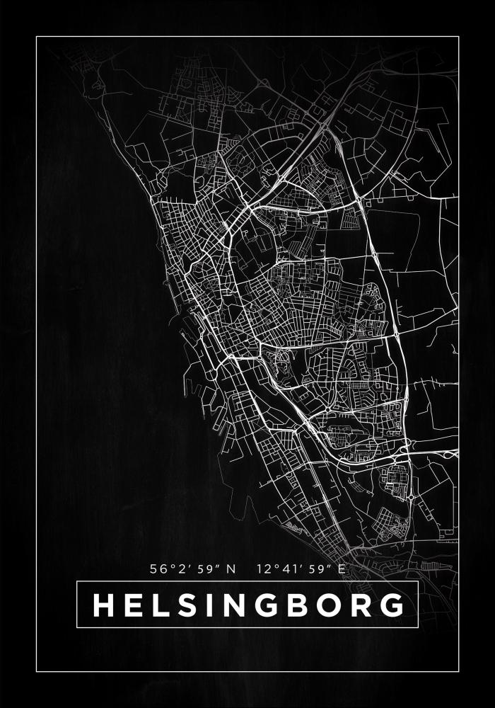 Mappa - Helsingborg - Poster nero