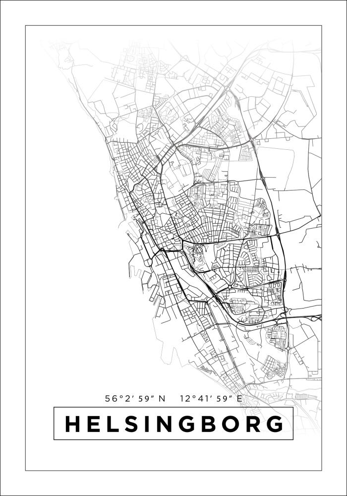 Mappa - Helsingborg - Poster bianco