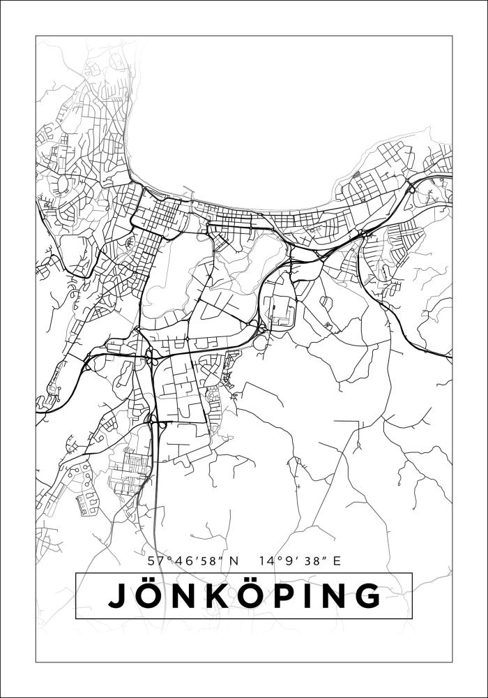 Mappa - Jönköping - Poster bianco