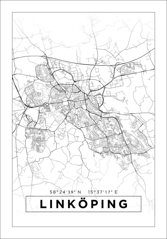 Mappa - Linköping - Poster bianco