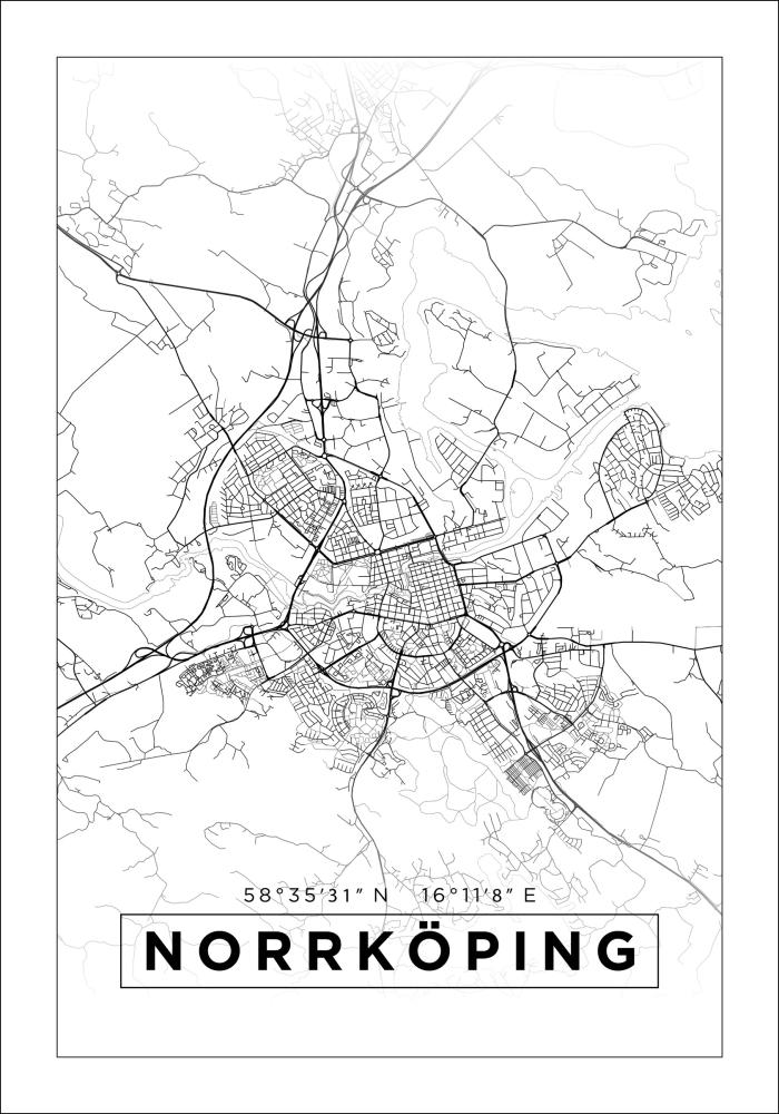 Mappa - Norrköping - Poster bianco