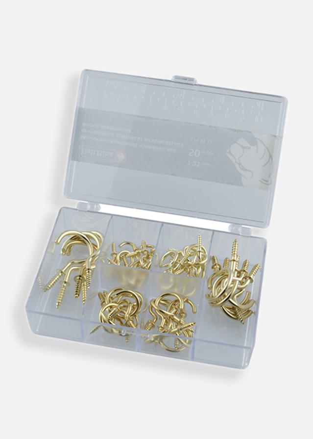 Assortimento ganci a Biancoe 7-21 mm rivestiti in ottone 50 pz