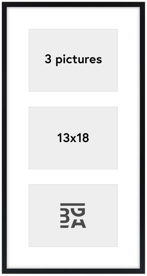 Edsbyn Cornici multiple IX Nero - 3 Immagini (13x18 cm)