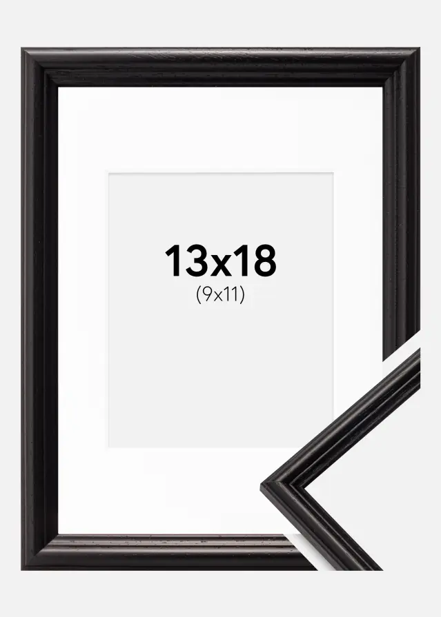 Cornice Horndal Nero 13x18 cm - Passe-partout Bianco 10x12 cm