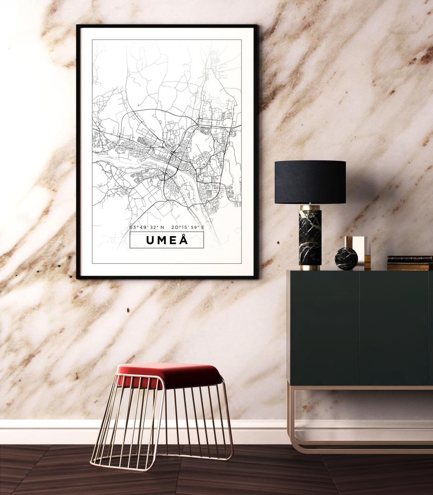 Mappa - Umeå - Poster bianco