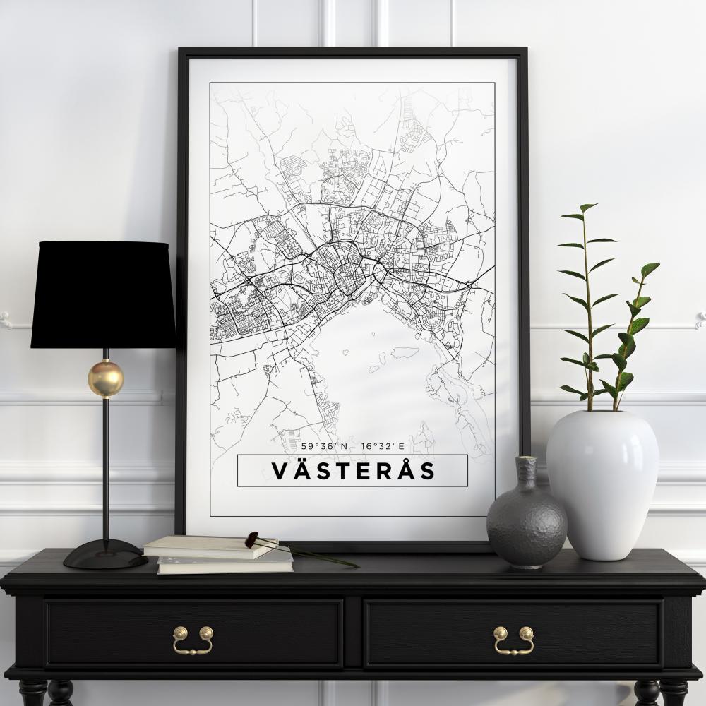 Mappa - Västerås - Poster bianco