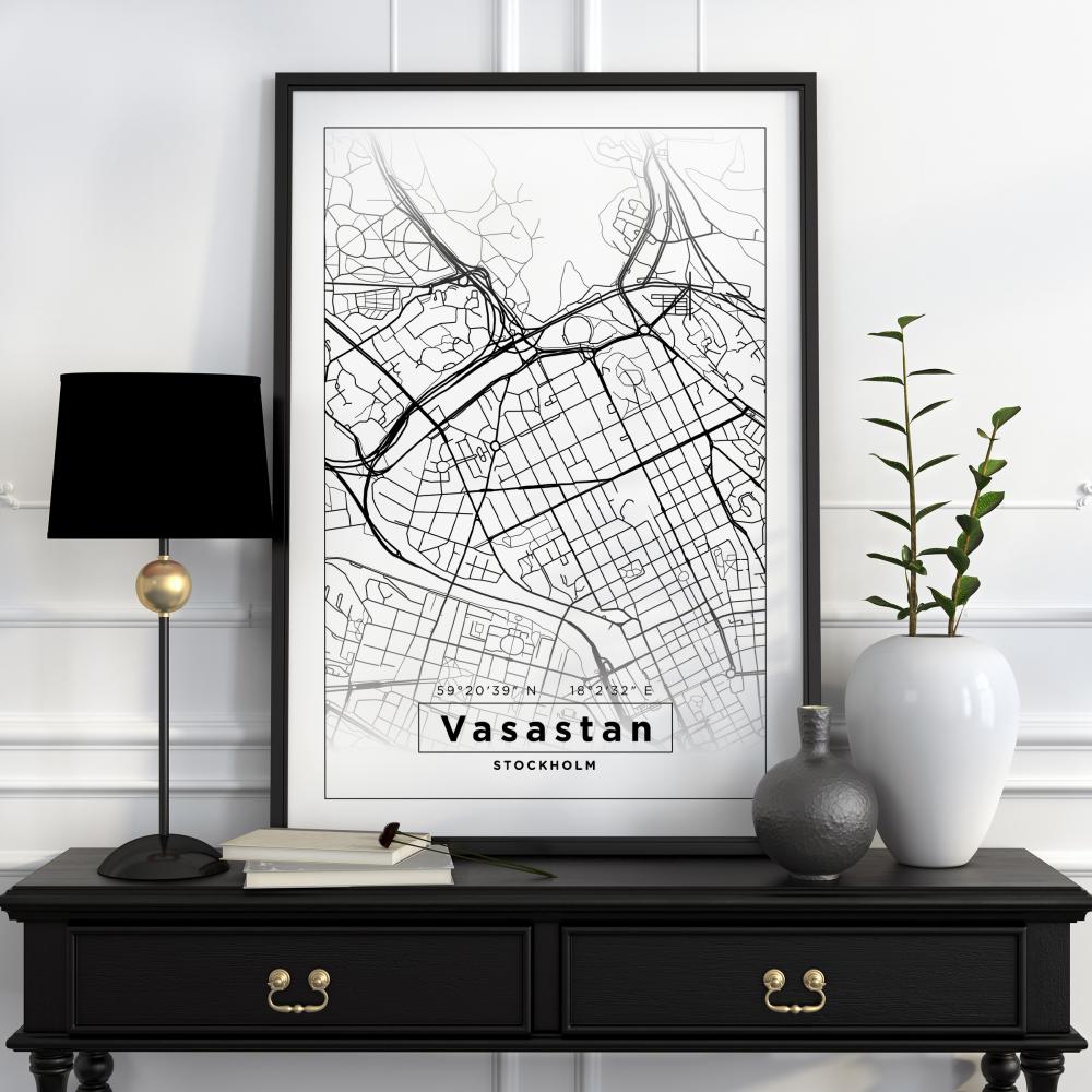 Mappa - Vasastan - Poster bianco