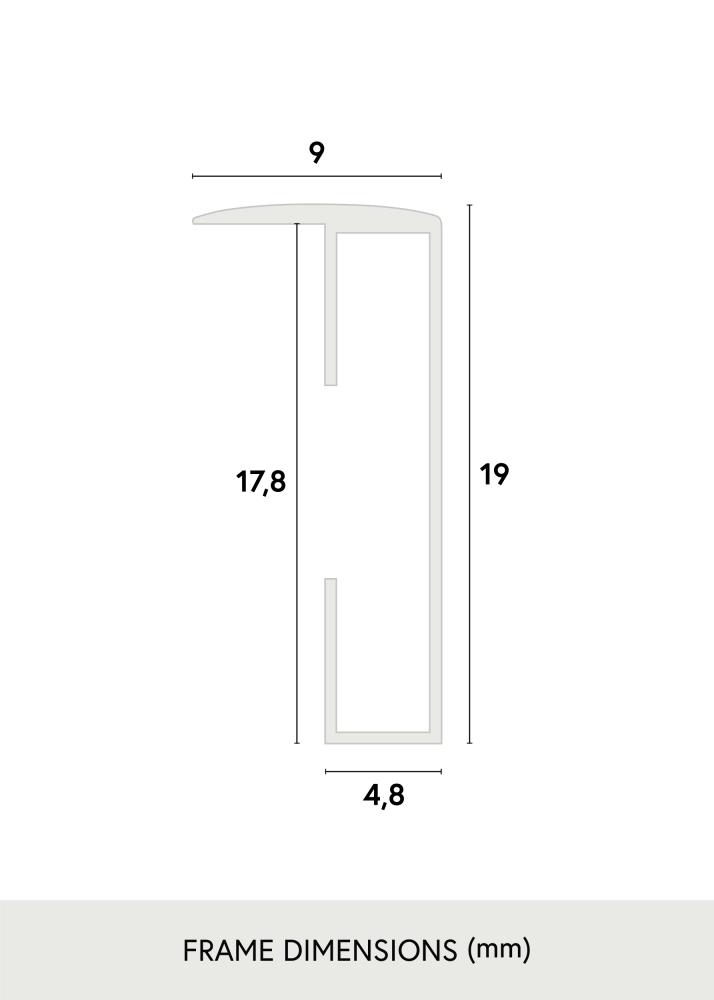 Cornice Alluminio Vetro acrilico Nero 70x100 cm