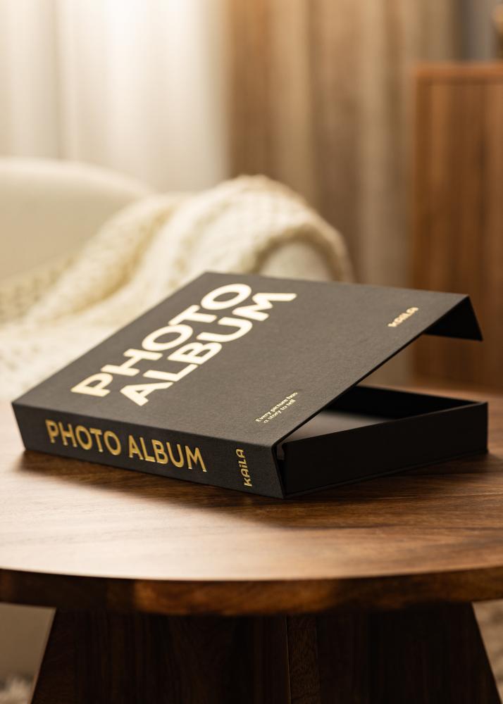 KAILA PHOTO ALBUM Black - Coffee Table Photo Album (60 Pagine nere / 30 fogli)